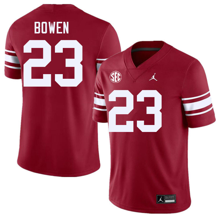 #23 Eli Bowen Oklahoma Sooners 2024 SEC Conference College Football Jerseys-Throwback